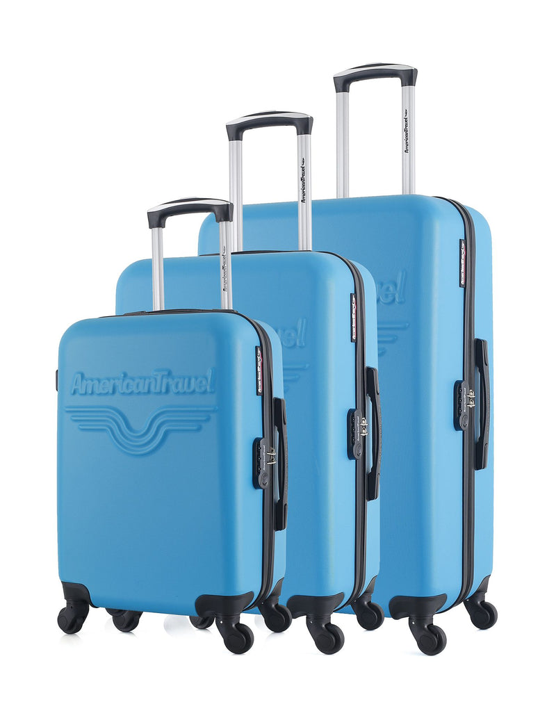 AMERICAN TRAVEL - SET DE 3 ABS CHELSEA 4 Roues