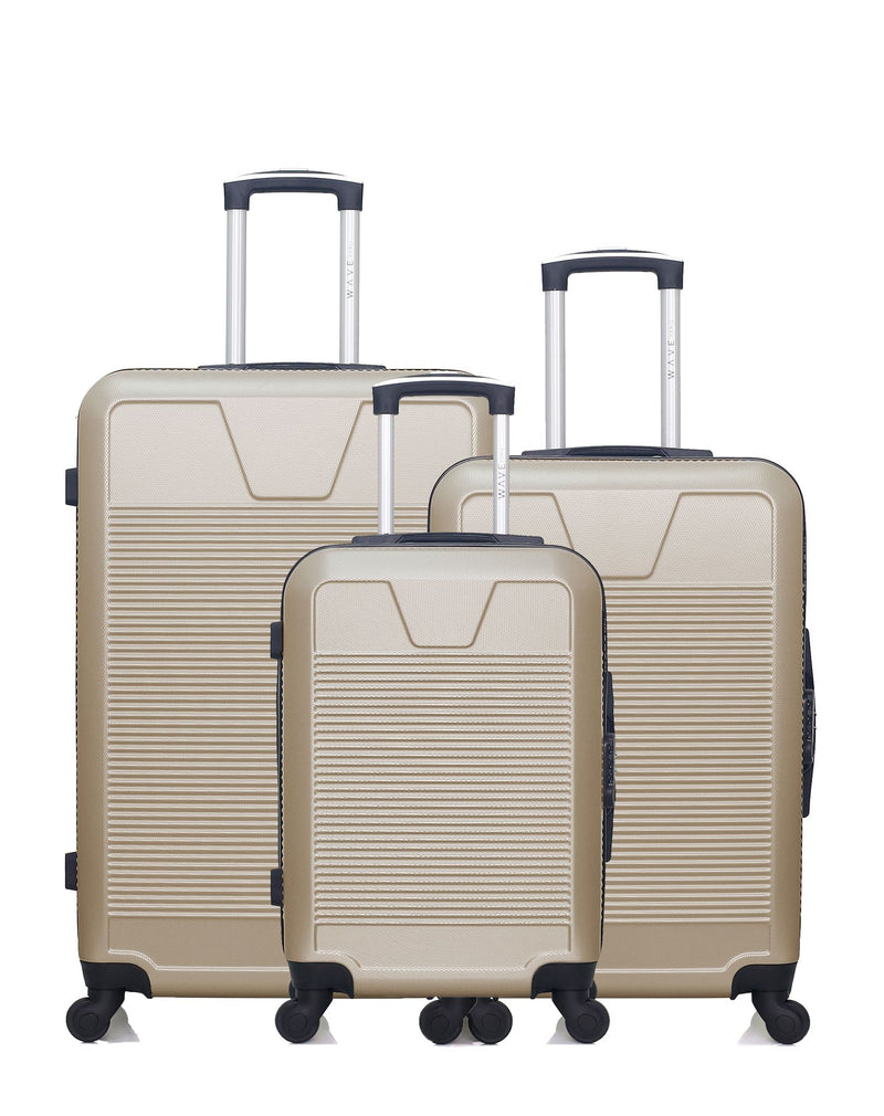 WAVE PARIS - Lot de 3 - Valise grand format, valise weekend et valise cabine SELENGA