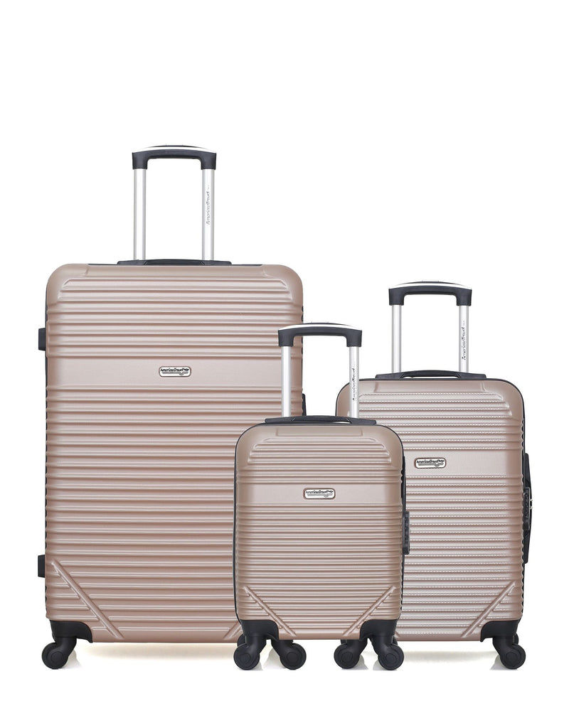 AMERICAN TRAVEL - Lot de 3 - Valises grand format, cabine et cabine XXS MEMPHIS