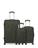 Lot de 3 Valises Rigides Grand Format, Cabine et Cabine XXS ELEONOR