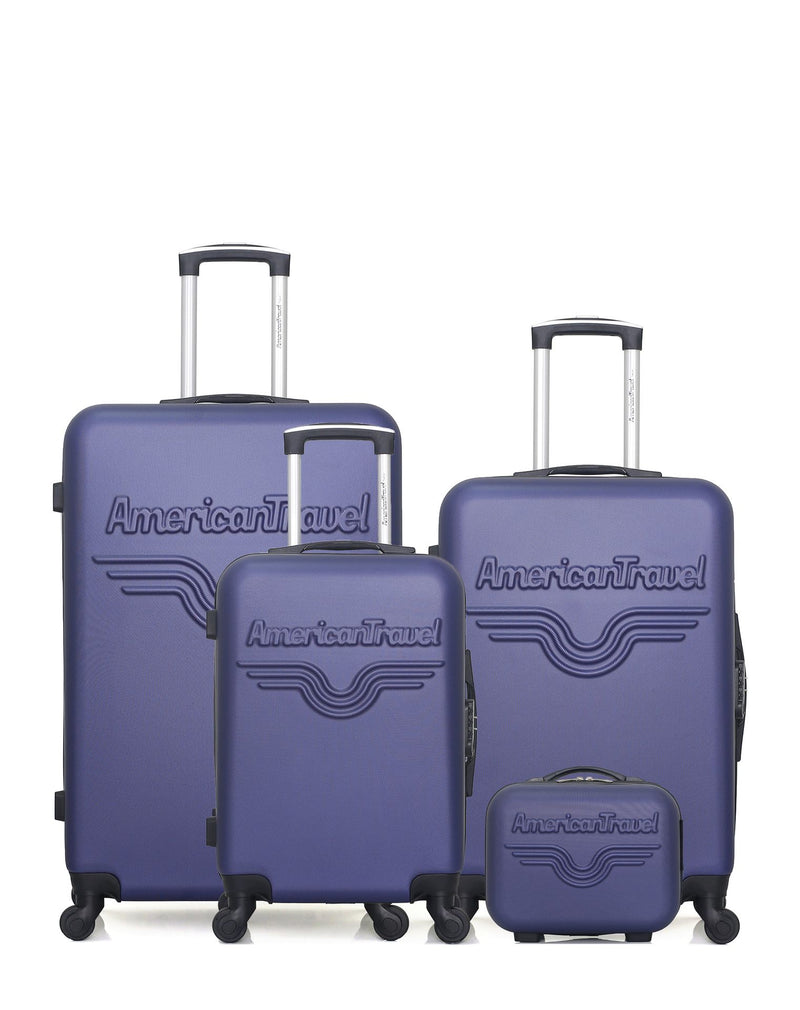 AMERICAN TRAVEL - LOT DE 4 - Valises grand format, weekend, cabine et vanity CHELSEA