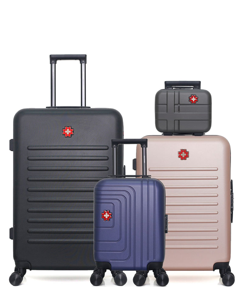 SWISS KOPPER  -  Lot de 4  -  Valises grand format WIL , weekend WIL , cabine XXS RUTI et vanity USTER-K