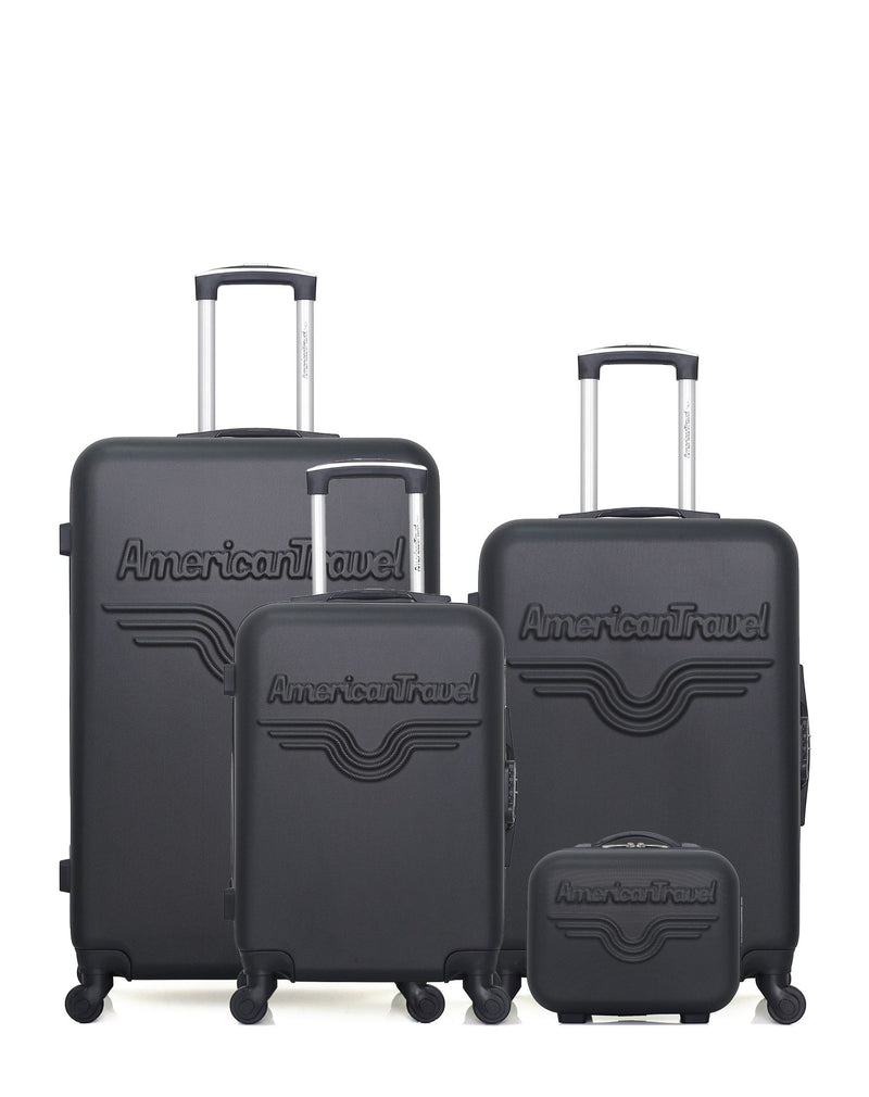 AMERICAN TRAVEL - LOT DE 4 - Valises grand format, weekend, cabine et vanity CHELSEA