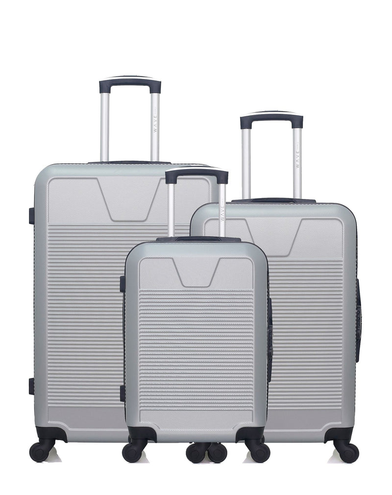 WAVE PARIS - Lot de 3 - Valise grand format, valise weekend et valise cabine SELENGA