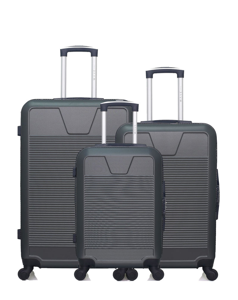 WAVE PARIS - Lot de 3 - Valise grand format, valise weekend et valise cabine SELENGA