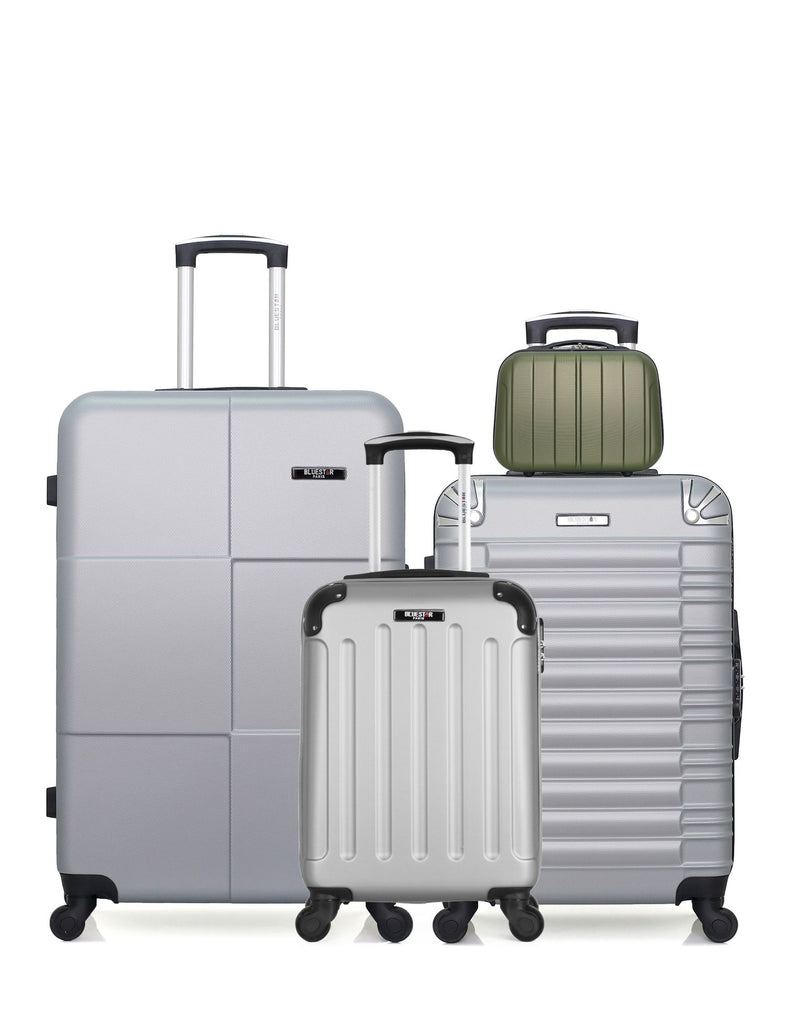 BLUESTAR - Lot de 4 - Valises grand format MIAMI, weekend LIMA, cabine XS MADRID-E et vanity NAPOLI-K
