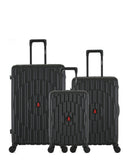 Lot de 3 Valises Rigides Grand Format, Taille Moyenne et Cabine XS ODEON