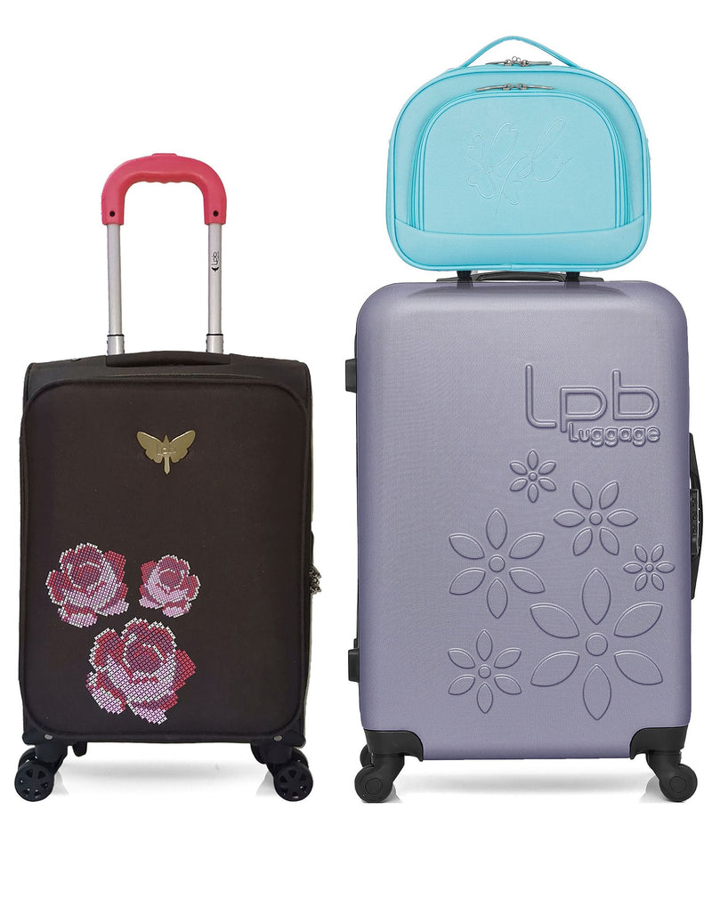 LPB LUGGAGE - Lot de 3 - Valises weekend ELEONOR, cabine XS JOANNA-E et vanity ANNA-K