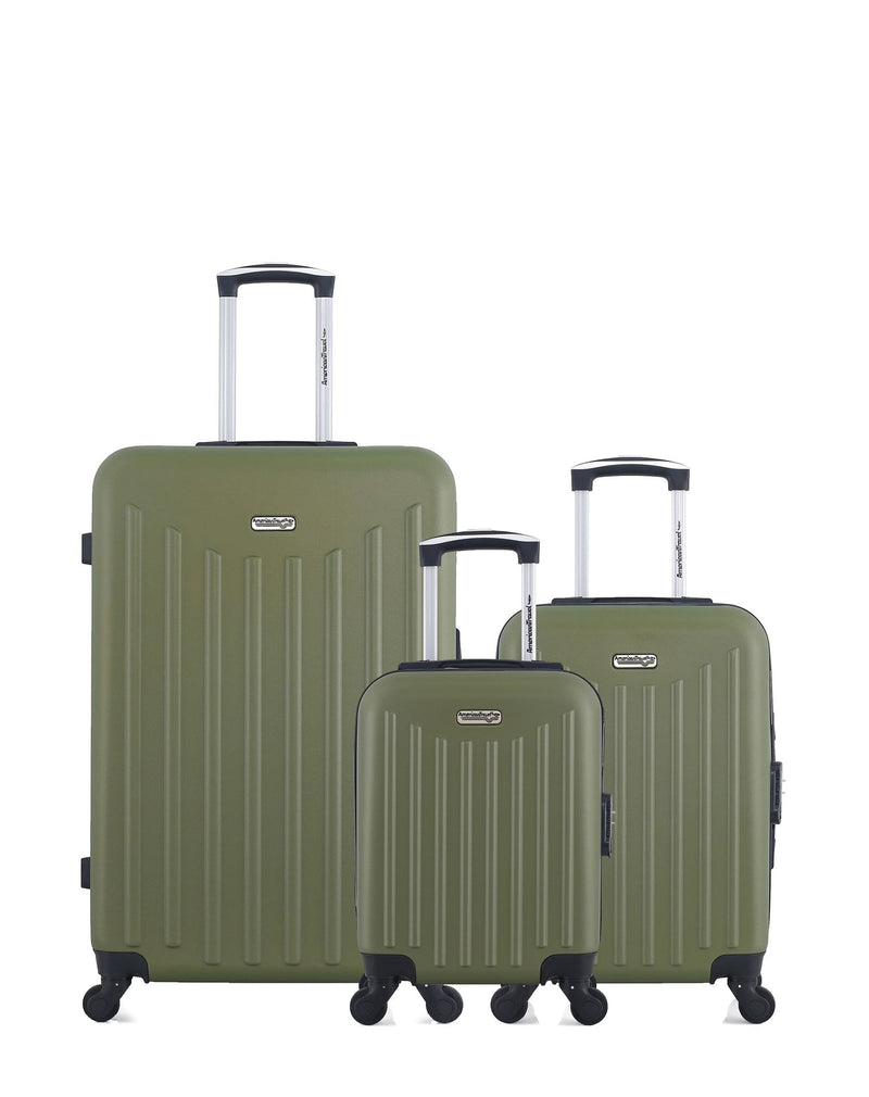 AMERICAN TRAVEL - LOT DE 3 - Valises grand format, cabine et cabine XXS BROOKLYN