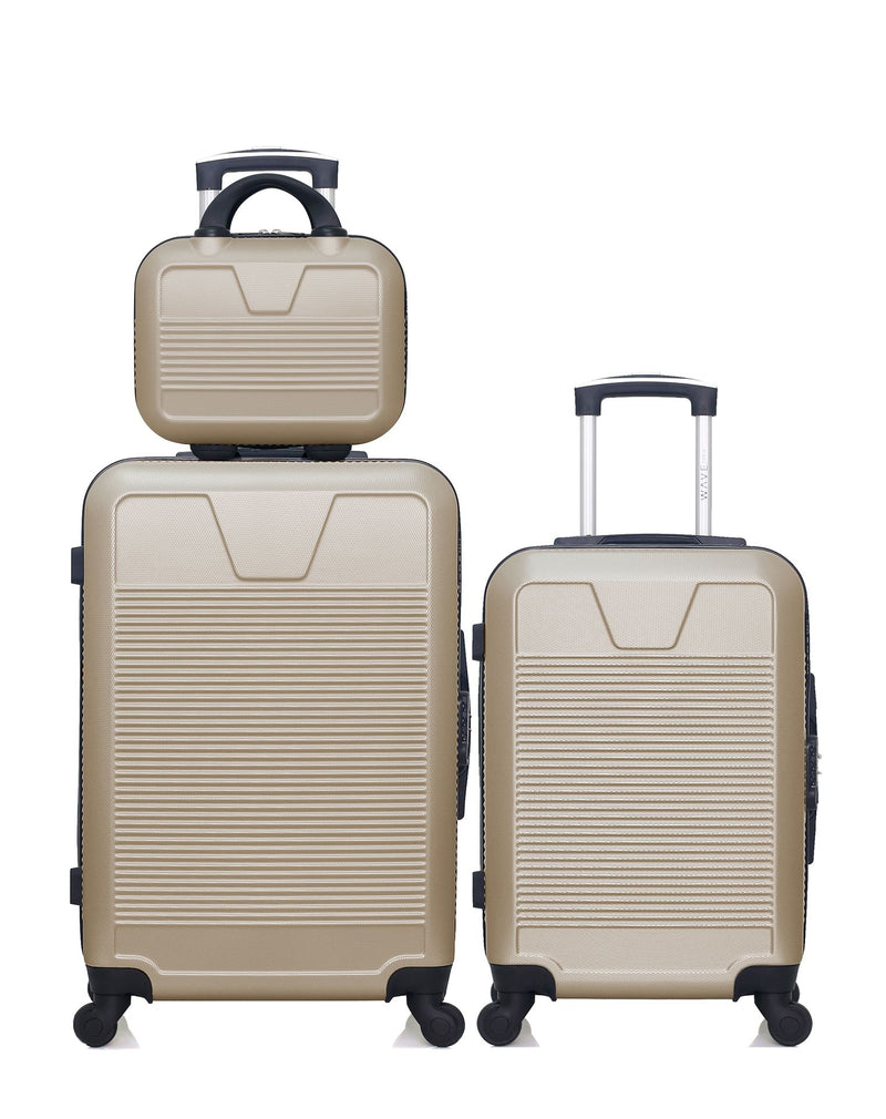 WAVE PARIS - Lot de 3 - Valise weekend, valise cabine et vanity SELENGA